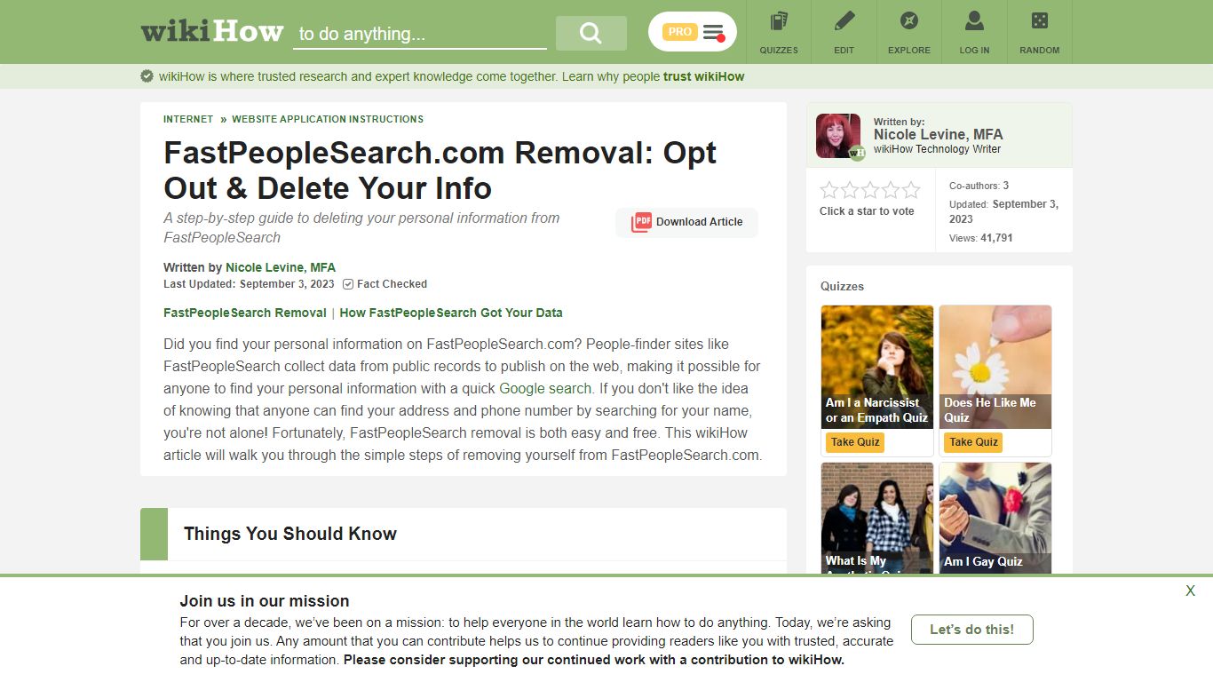 How to Remove Yourself from FastPeopleSearch: Quick & Easy - wikiHow