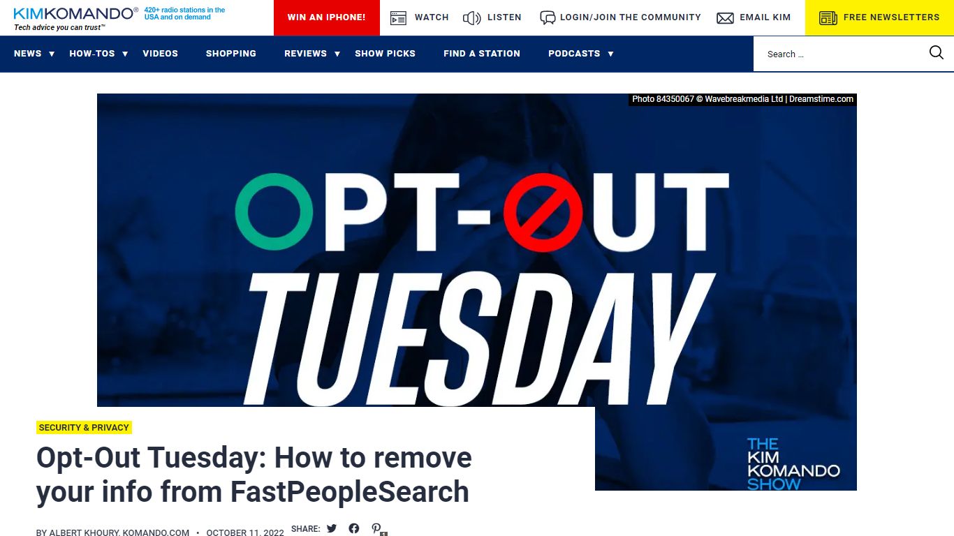 Opt-Out Tuesday: How to remove yourself from FastPeopleSearch - Komando.com